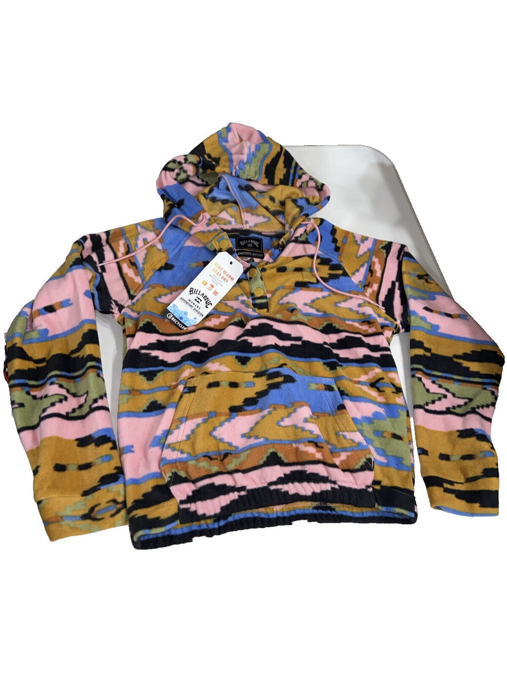 Billabond Fleece Small Womens Aztec Pullover Hoodie